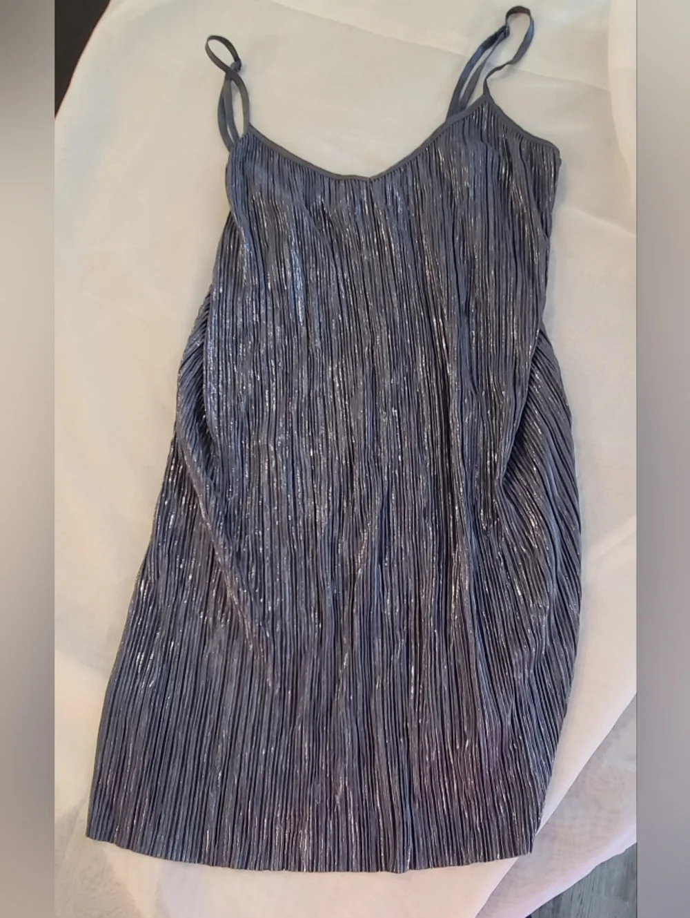 Victoria's Secret Vintage Metallic Pleated Slip Dress, Small - Picture 4 of 7